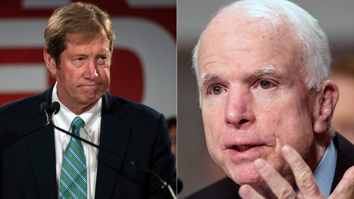 Rep. Jason Lewis, R-Minn., and Sen. John McCain, R-Ariz.