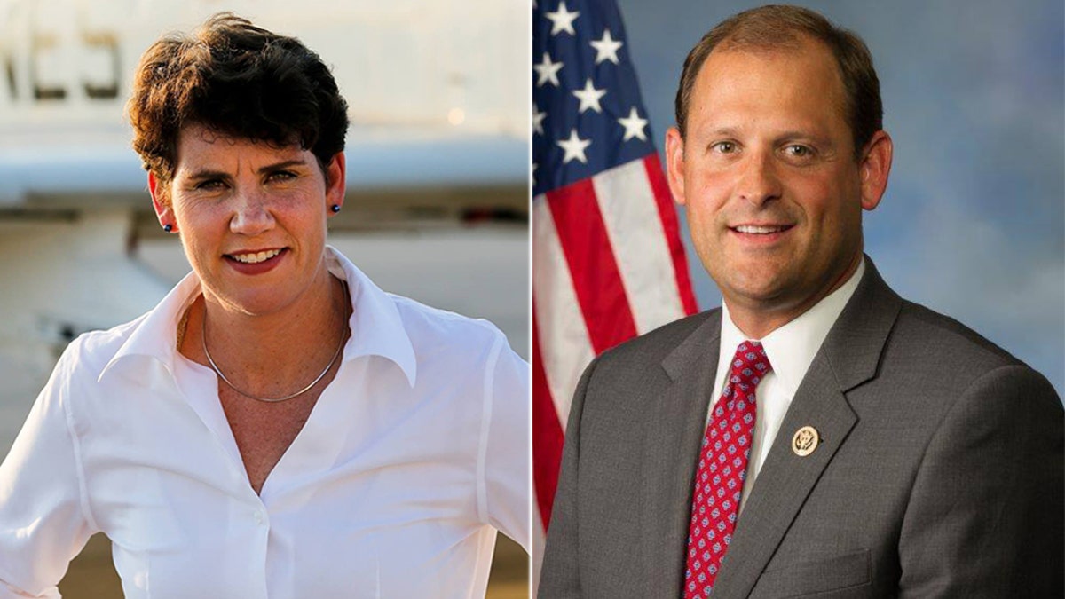 The race between Rep. Andy Barr (right) and Amy McGrath (left) is ranked a toss-up.