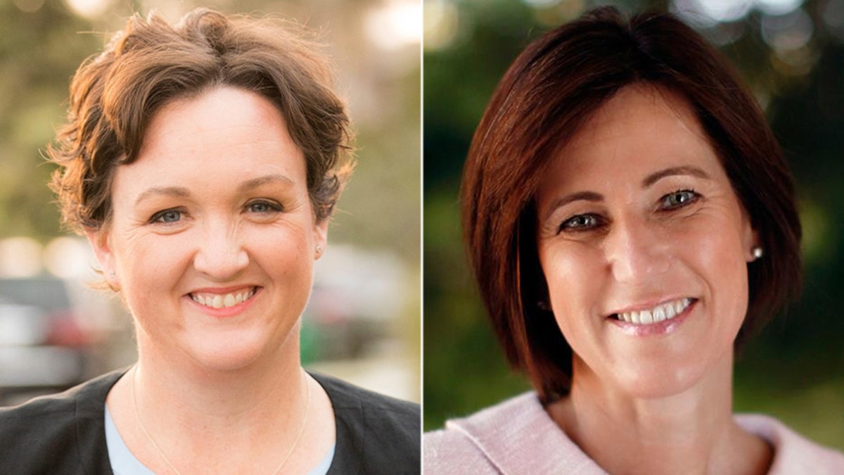 The race between Rep. Mimi Walters (right) and Katie Porter (left) is ranked a toss-up.