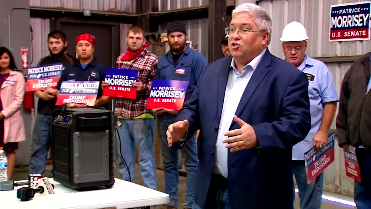 Patrick Morrisey rallies votes among coal miners just one day ahead of the election.