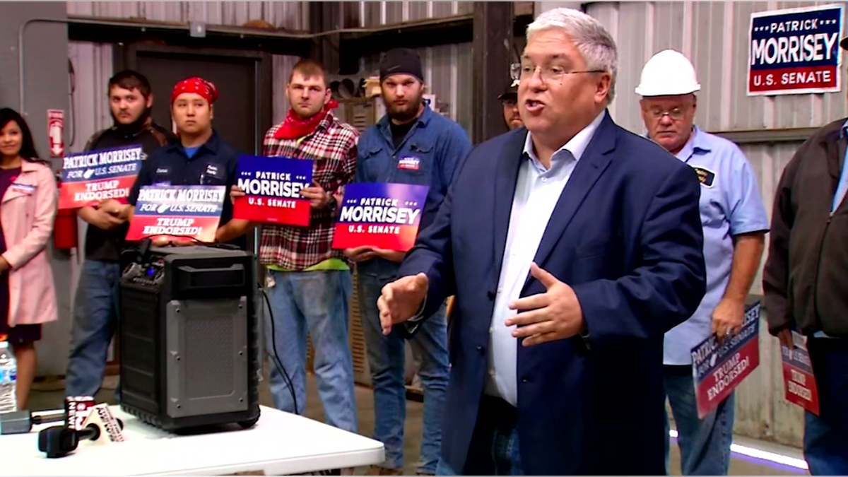 Patrick Morrisey rallies votes among coal miners just one day ahead of the election.