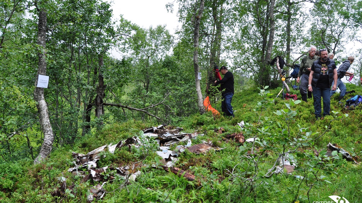 The crash site on a Norwegian mountainside. (Spitfire AA810 Project)