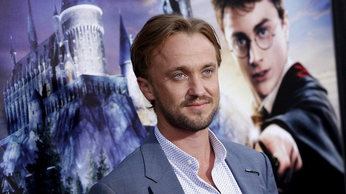 Tom Felton is seen at a "Harry Potter" event in Universal City, California, April 5, 2016.