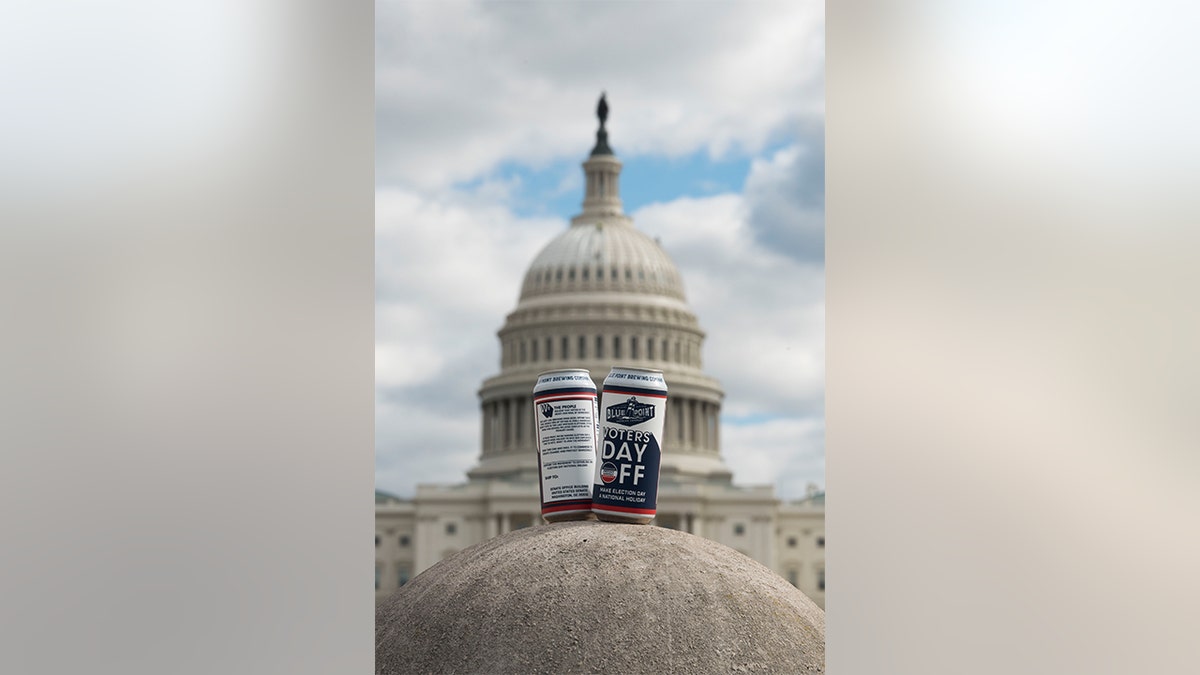 The Voter's Day Off IPA comes with a petition printed on the can along with a place for a signature.