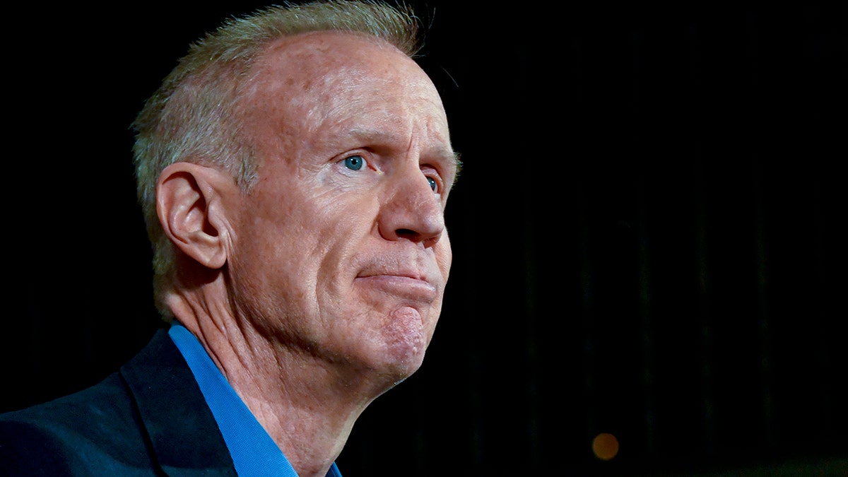 Illinois Gov. Bruce Rauner speaks to supporters after losing his re-election bid to Democratic gubernatorial candidate J.B. Pritzker in Chicago on Tuesday, Nov. 6, 2018.