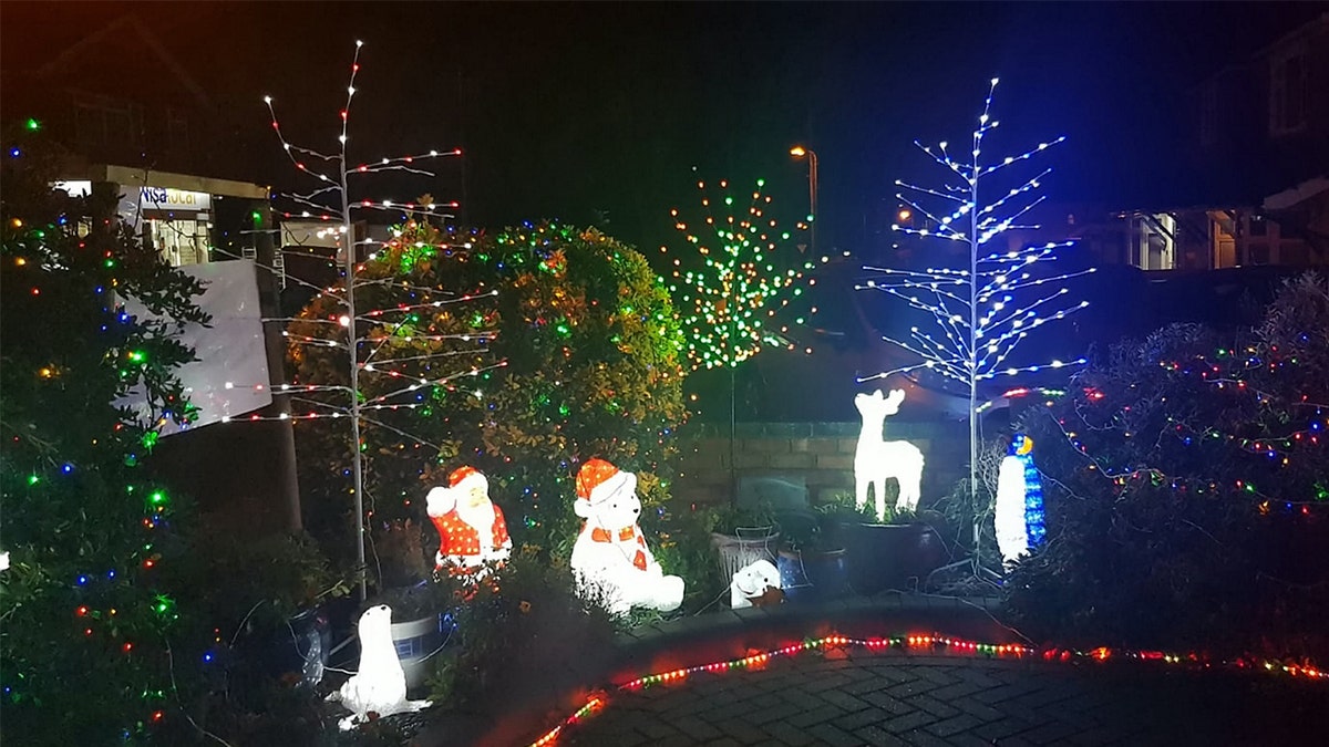 The family uses their impressive Yuletide attraction to raise money for charity.