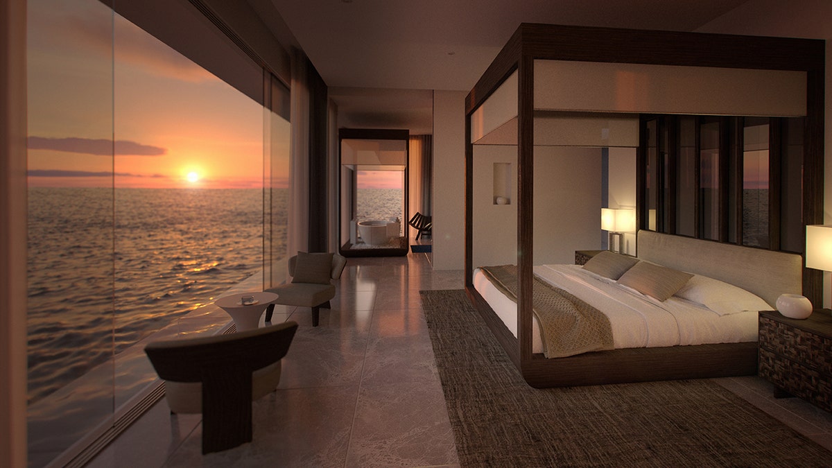 Though a few swanky undersea restaurants can be found around the globe from Dubai to Norway, The Muraka is believed to be the first hotel suite of such design.