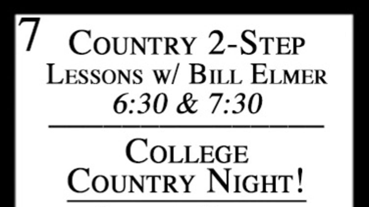 A listing for Borderline Bar &amp; Grill's "College Country Night" event as shown on the bar's web calendar.