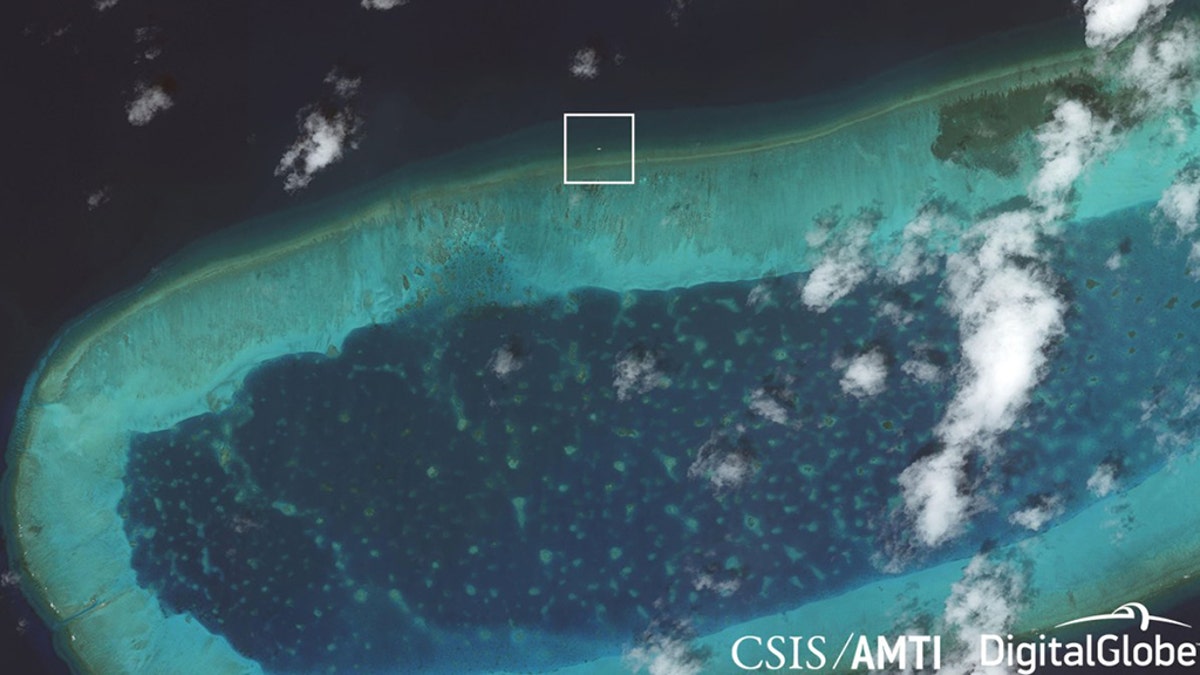 The new structure on Bombay Reef has been spotted in satellite photos.