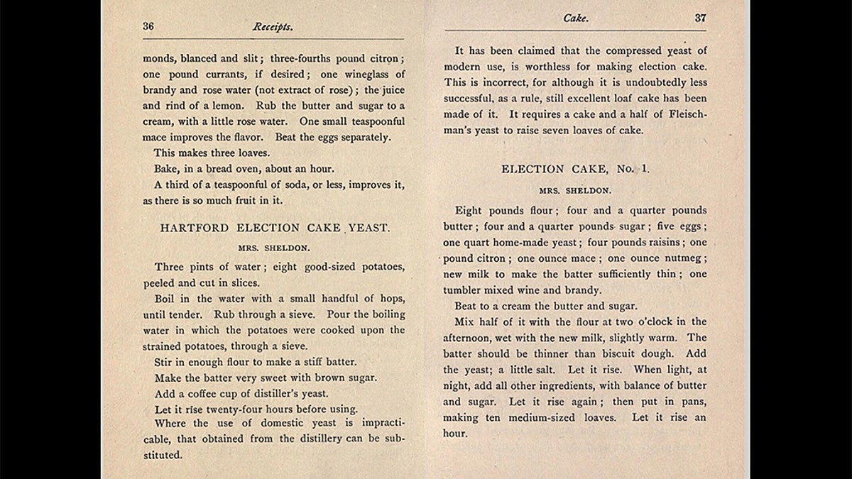 Election Cakes, or "muster cakes," trace back to the Colonial days of America.