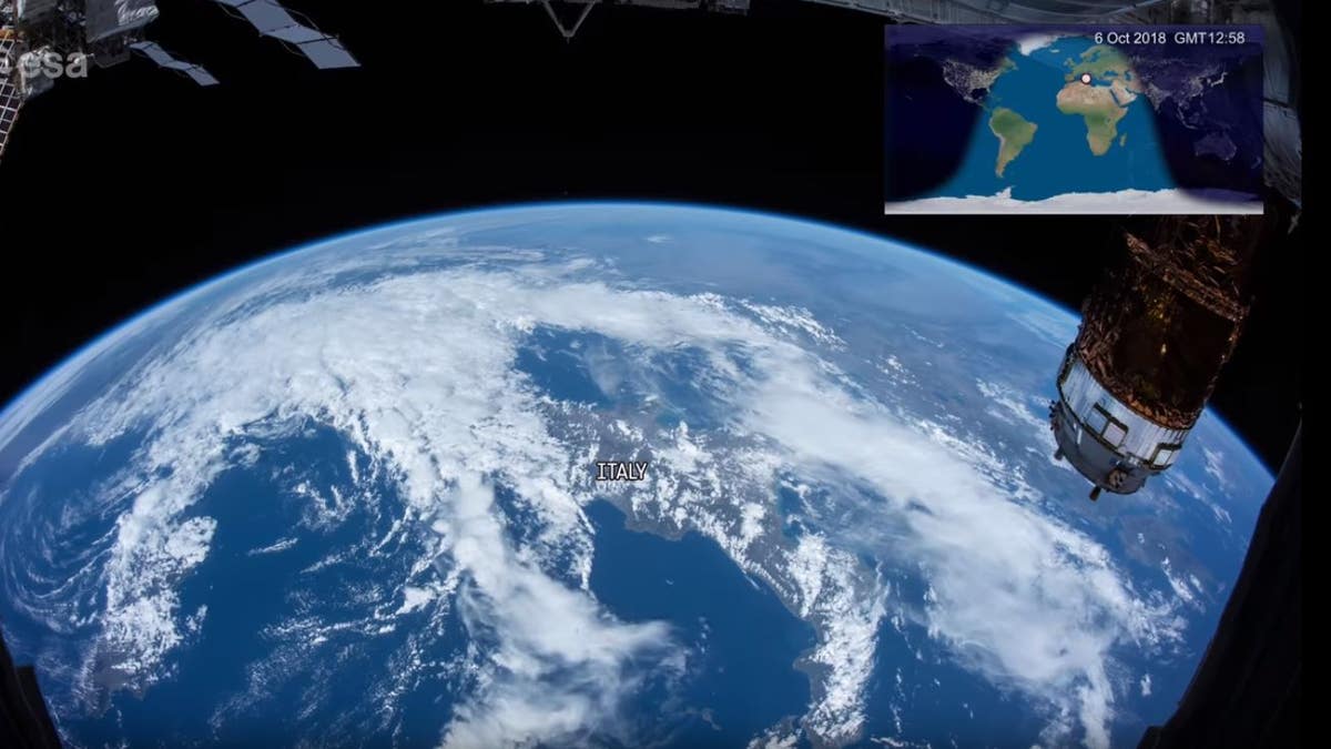 This YouTube screen grab shows Earth as viewed from the International Space Station.