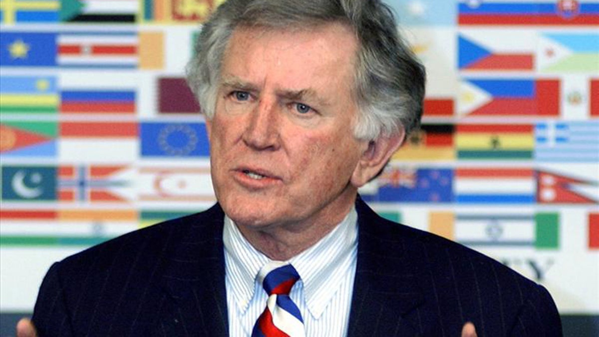 Gary Hart, former US Senator of Colorado, poses for a photo in 2003.