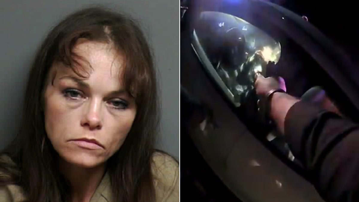 Kristi Rettig, police say, was captured on video reaching under her seat and then lighting a crack pipe after being pulled over following a chase.