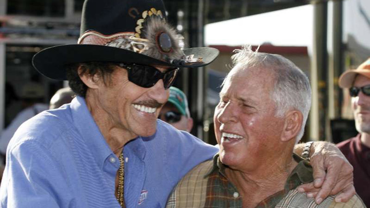 Pearson (r) is second to Richard Petty (l) on the all-time NASCAR wins list.