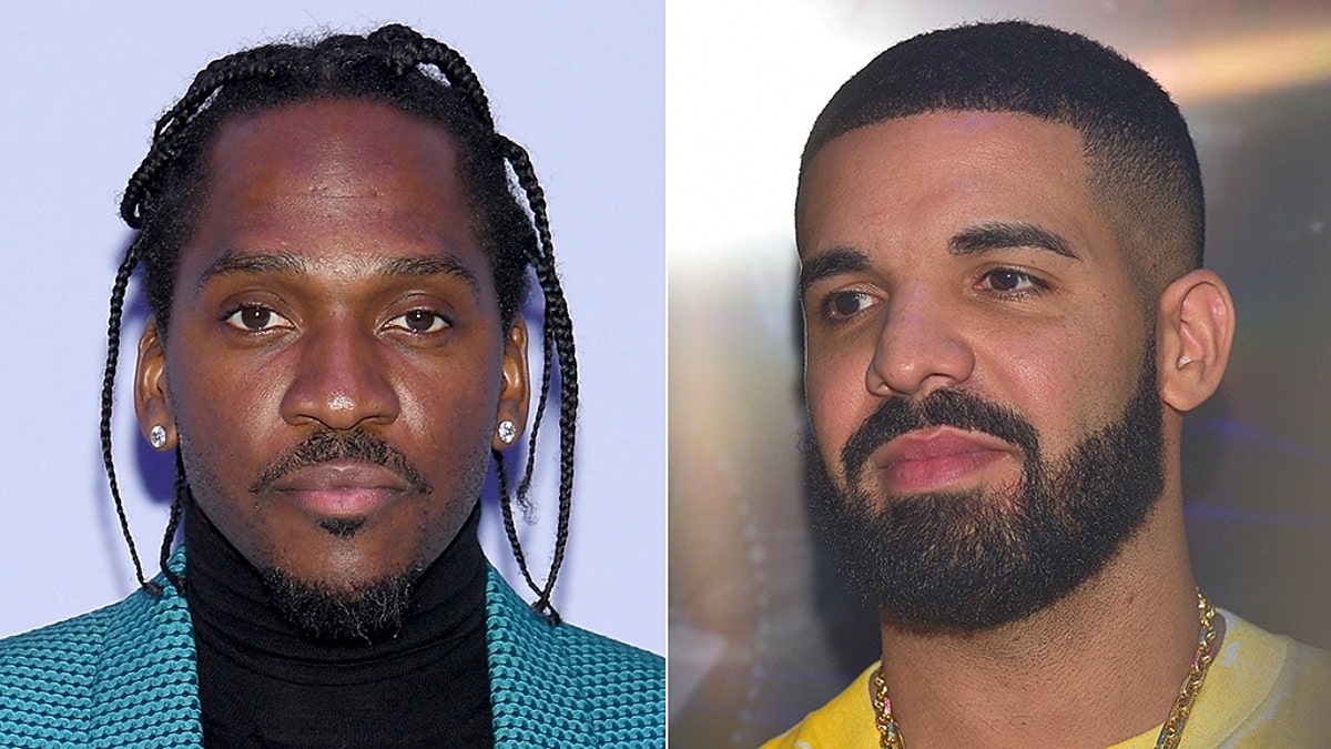 A screen dissing Drake appeared in the back of Pusha T during his performance at Camp Flog Gnaw