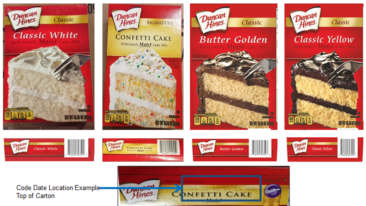 A total of four cake mix flavors are being recalled.