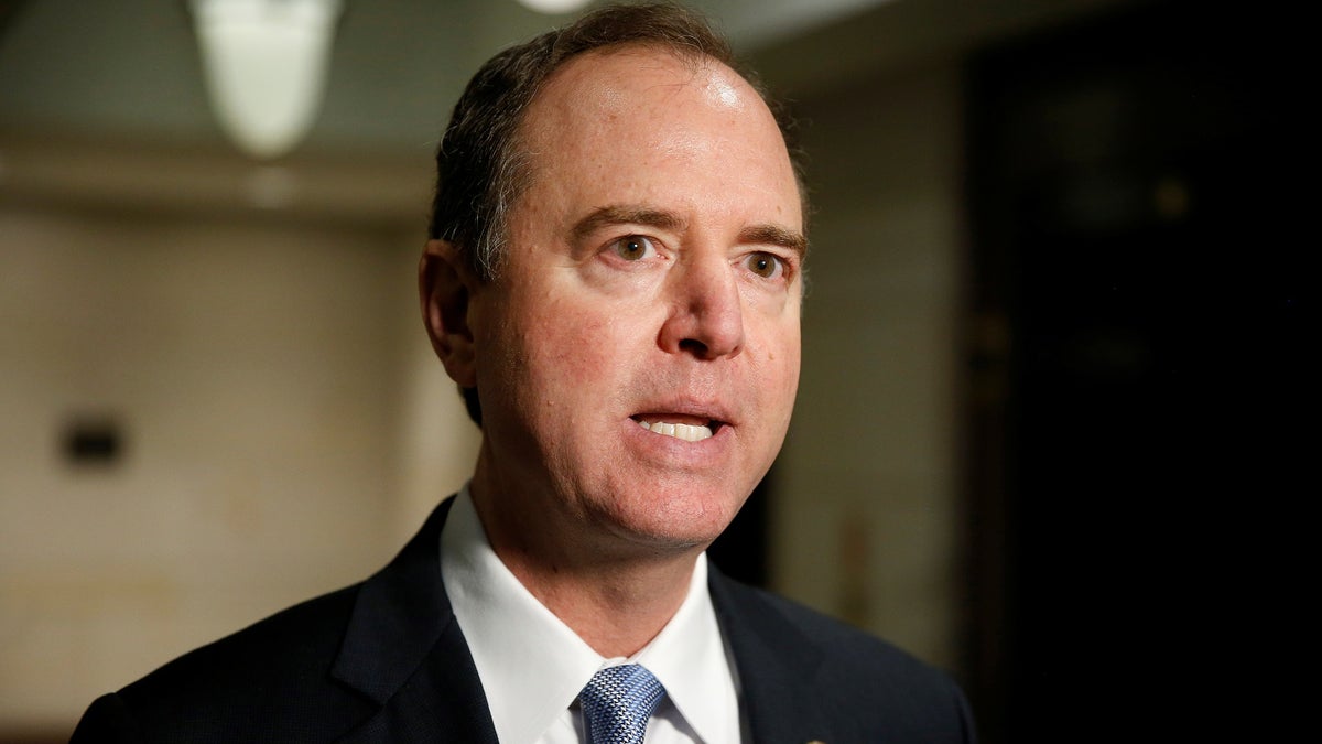 Ranking Member of the House Intelligence Committee Adam Schiff (D-CA) speaks after U.S. Attorney General Jeff Sessions attended a closed door interview with the House Intelligence Committee on Capitol in Washington, U.S., November 30, 2017. REUTERS/Joshua Roberts - RC18C19503D0