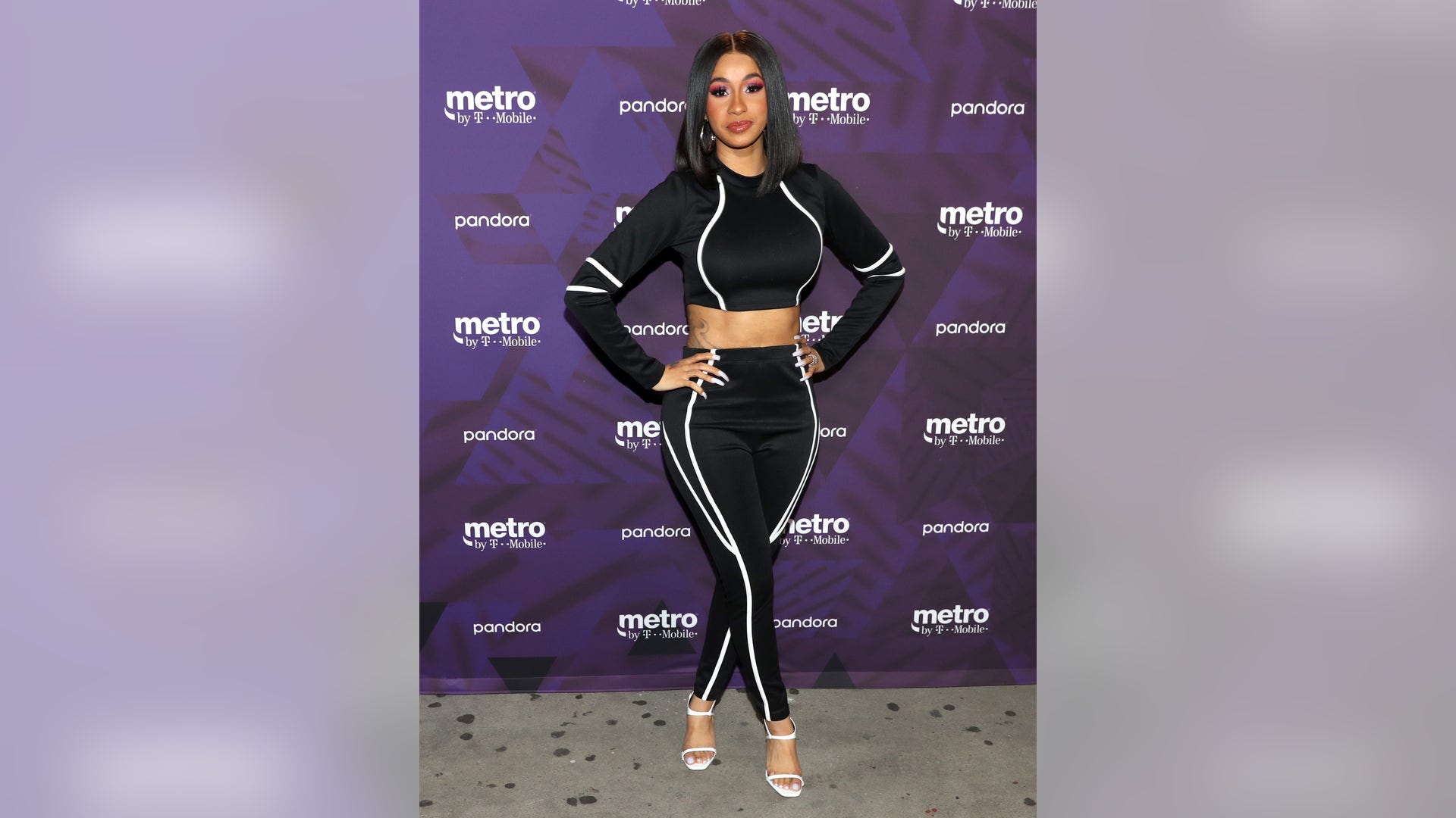 Cardi B strikes a pose at the "Metro By T-Mobile Presents: Live In LA Powered By Pandora" event at Academy Nightclub on November 15, 2018 in Hollywood, Calif.