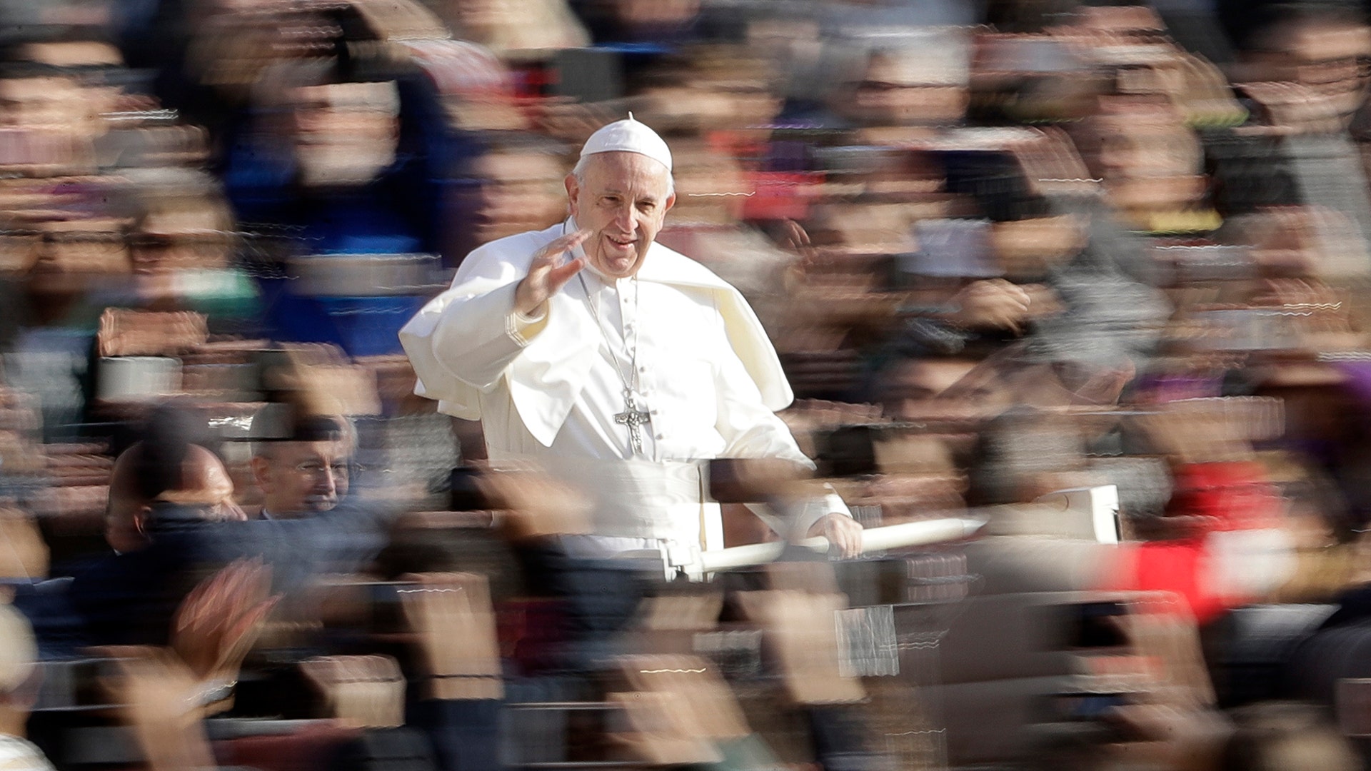 Pope Francis arrives for his weekly general audience, in St. Peter's Square, at the Vatican, November 14, 2018. 