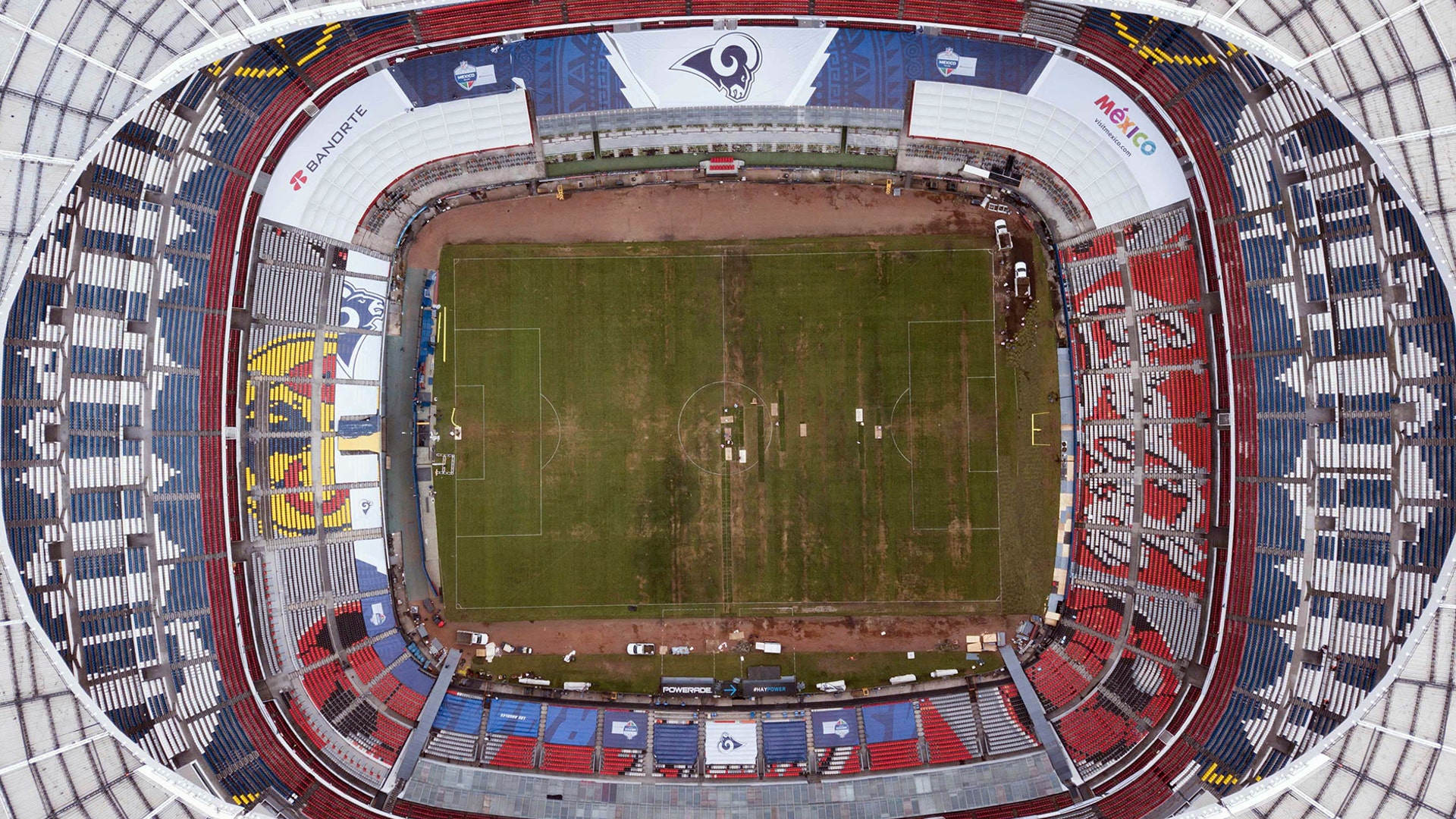 Azteca Stadium is seen before the NFL moved the Los Angeles Rams' Monday night football game with the Kansas City Chiefs from Mexico City to Los Angeles due to poor field conditions in Mexico City, November 13, 2018.  