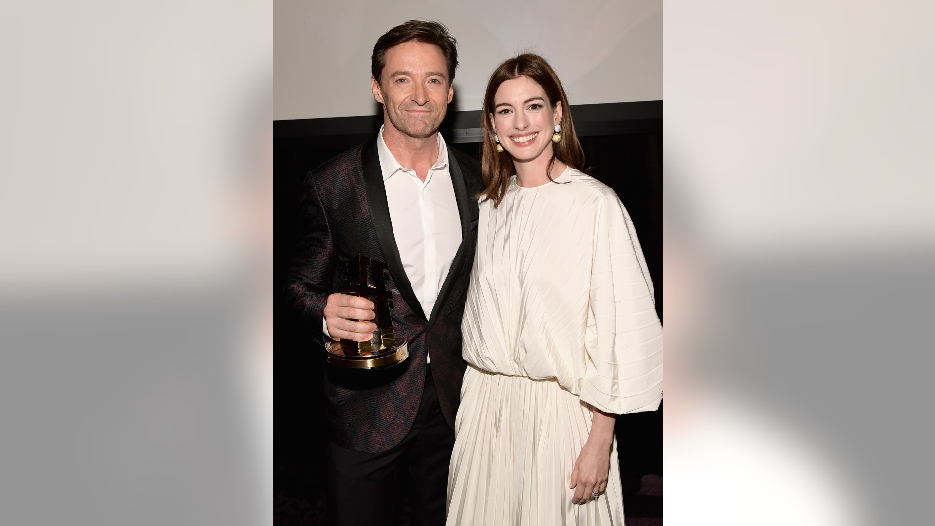 Stars Hugh Jackman and Anne Hathaway hang out at the 22nd Annual Hollywood Film Awards at The Beverly Hilton Hotel on November 4, 2018 in Beverly Hills, Calif. 