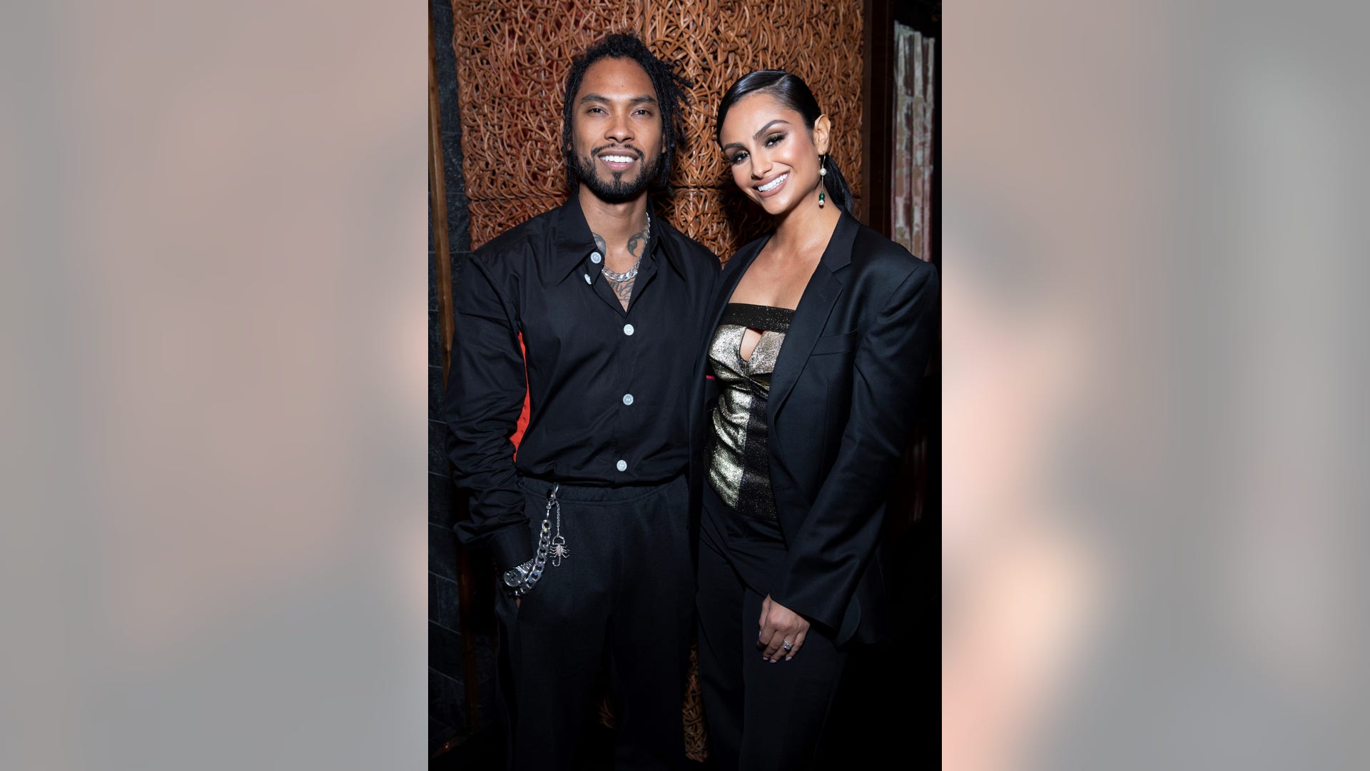 Miguel and his fiancé Nazanin Mandi were all smiles at the Haute Living Los Angeles cover celebration honoring cover star Chef Nobu Matsuhisa with Hublot and Volcan cocktails at Nobu Los Angeles, on November 8, 2018 in Los Angeles, Calif. 