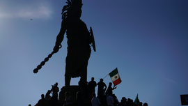 Tijuana protesters chant 'Out!' at migrants camped in city