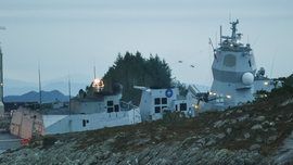 Norwegian frigate could sink after being rammed in harbor