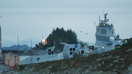 Norwegian frigate could sink after being rammed in harbor