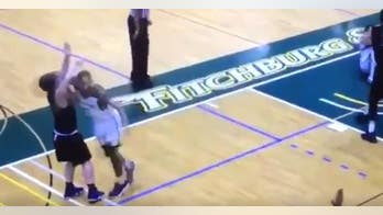 GRAPHIC VIDEO: College basketball player booted from campus after cheap shot