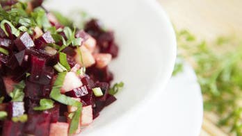 Raw Beets with Jicama, Apple and Mustard Dressing