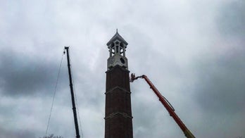 WATCH: Clock at Purdue University falls to ground during bell tower repairs