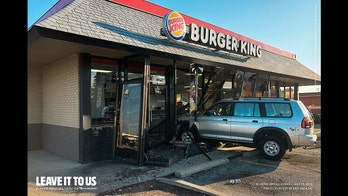 Burger King's new ad campaign shows real photos of cars that have crashed into the restaurant