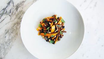 Butternut Tagliatelle, Mushroom-Pecan Ragout with Pine Nut Parmesan