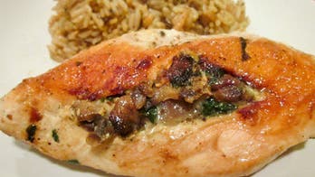Spinach-Stuffed Chicken Breasts with Mushrooms