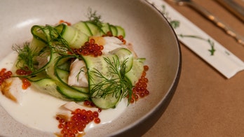 Cucumber Salad with trout two ways and Sesame Yogurt