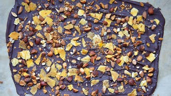 Spiced Dark Chocolate Bark with Hazelnuts and Dried Apricots