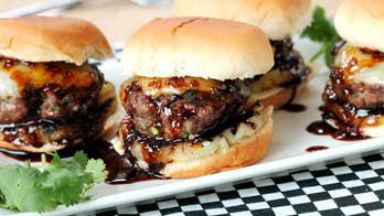 Grilled Cilantro Burger Sliders with Teriyaki and Pineapple