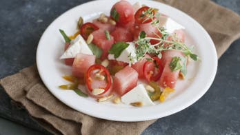 Spicy Watermelon Salad with Feta and Basil
