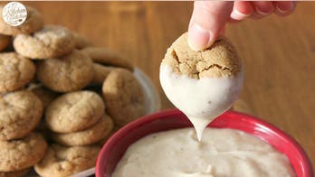 Soft Baked Ginger Cookies with Eggnog Cheesecake Dip