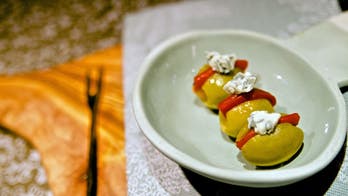 Gordal Olives Stuffed with Piquillo Peppers, Marcona Almonds & Blue Cheese
