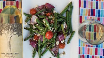 Grilled Green Bean Salad with Cherry Tomatoes, Feta and Dill