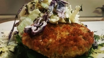 Chef Mimi's special ​after-​Holidays easy turkey cake with fennel apple cabbage slaw
