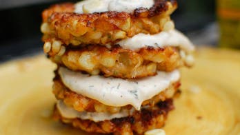 Jalapeño Popper Corn Cakes with Spicy Ranch Dip