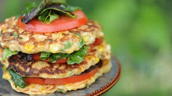 Corn Fritter Salad Stack
