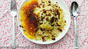 Morgh Polow (Persian rice and chicken)
