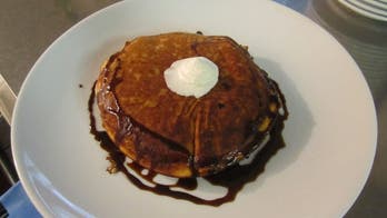 Oatmeal Pancakes with Guinness Syrup