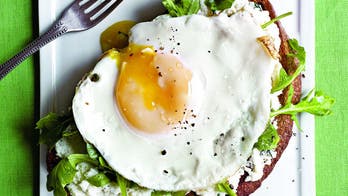 Open-Faced Sandwiches with Ricotta, Arugula and Fried Egg