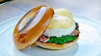 Eggs Benedict on a Bagel