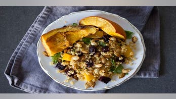 Pumpkin and Beet Salad with Carrot Ginger Dressing